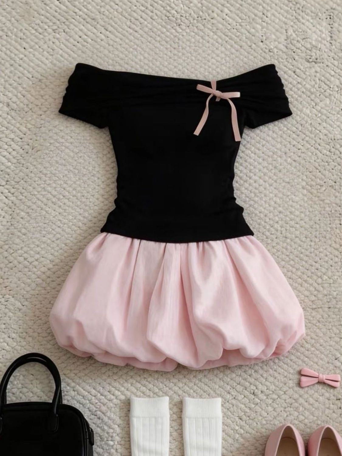 INNA Name Coquette Bubble Hem Mini Dress Set
