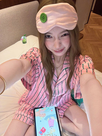 INNA Pink Candy Stripe Short Pajama Set