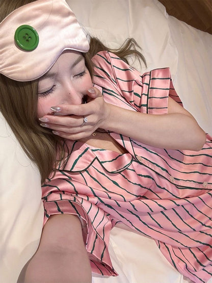 INNA Pink Candy Stripe Short Pajama Set