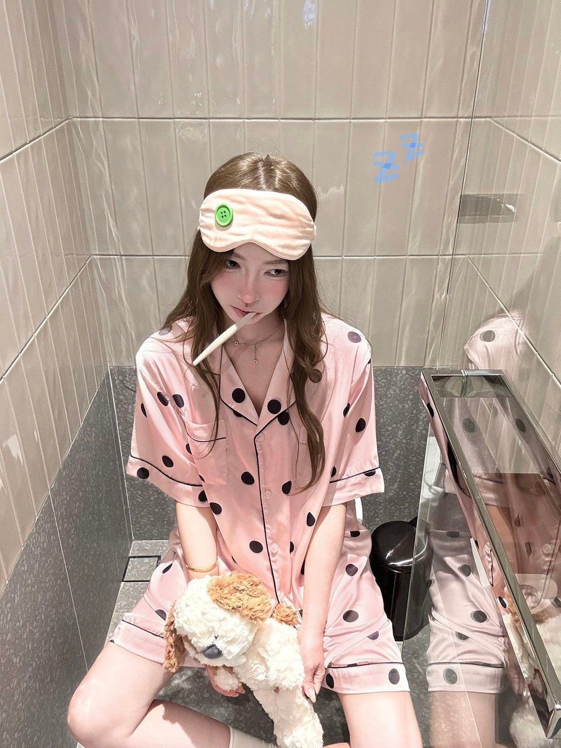 INNA Pink Polka Dot Short Pajama Set