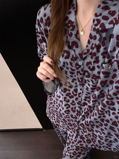 INNA Midnight Leopard Long Pajama Set
