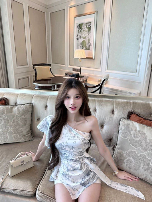 Voyage One-Shoulder Silk Dress