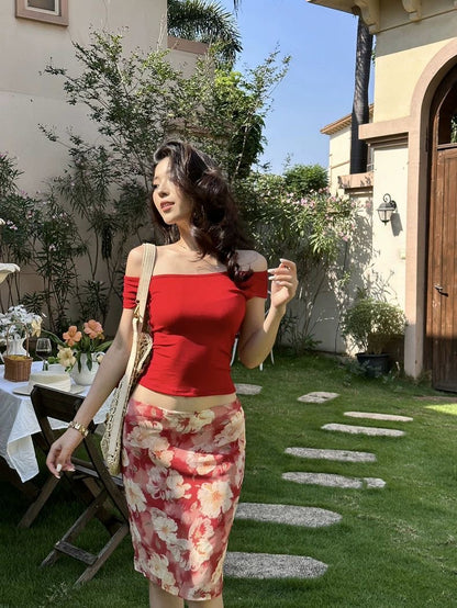 Scarlet Bloom Two-Piece Set