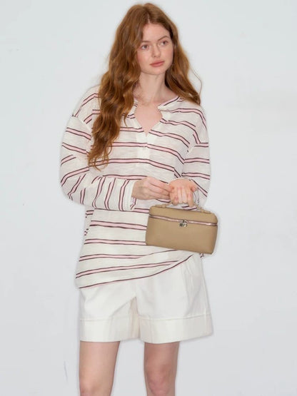 Striped Soft-Collar Shirt