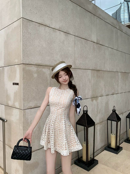 Daisy Lace Fit & Flare Dress