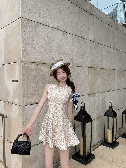 Daisy Lace Fit & Flare Dress