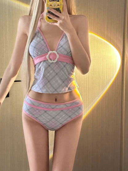 INNA Sweetheart Plaid 3-Piece Swim Set