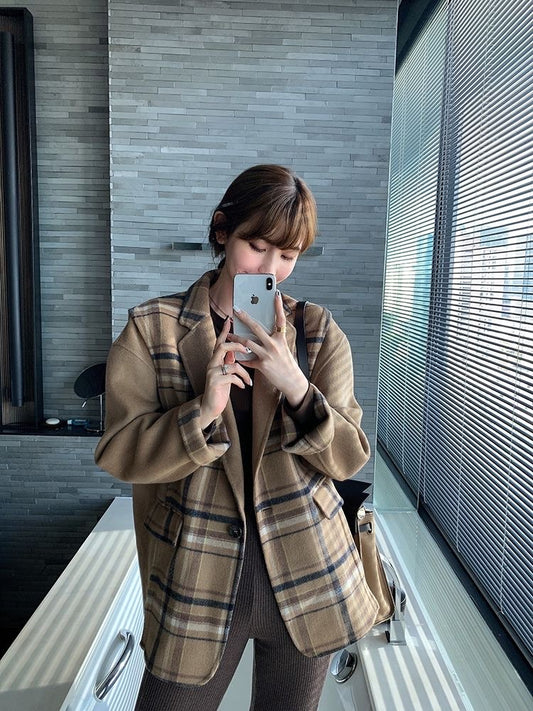 Oversized Layered Look Double-Faced Wool Coat – 80% Wool