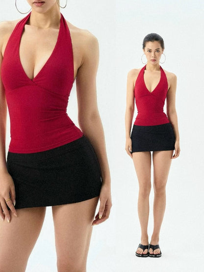 Stunning Deep V-Neck Layered Dress with Built-In Bra | Ultra-Flattering Silhouette