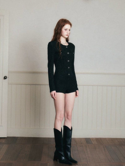 Rebellious Heiress French Tweed Bodysuit