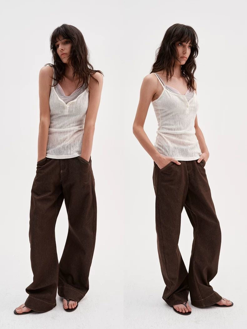 Colorblock Layered Knit Camisole Top