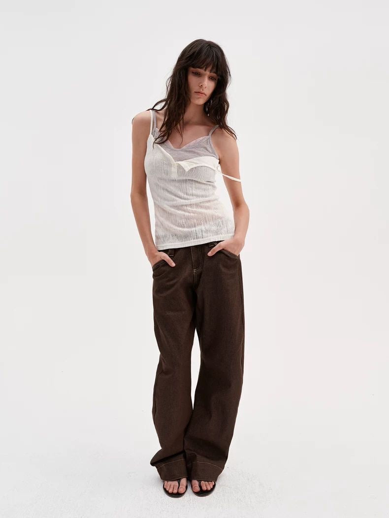 Colorblock Layered Knit Camisole Top