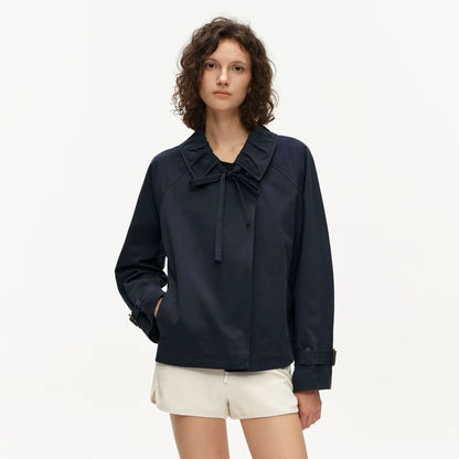 Original Cropped Trench Coat | Design Bow-Tie Khaki Jacket