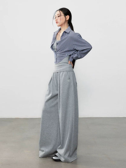 Plaid Two-in-One Shirt with Vest | Designer Style Blouse