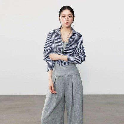 Plaid Two-in-One Shirt with Vest | Designer Style Blouse