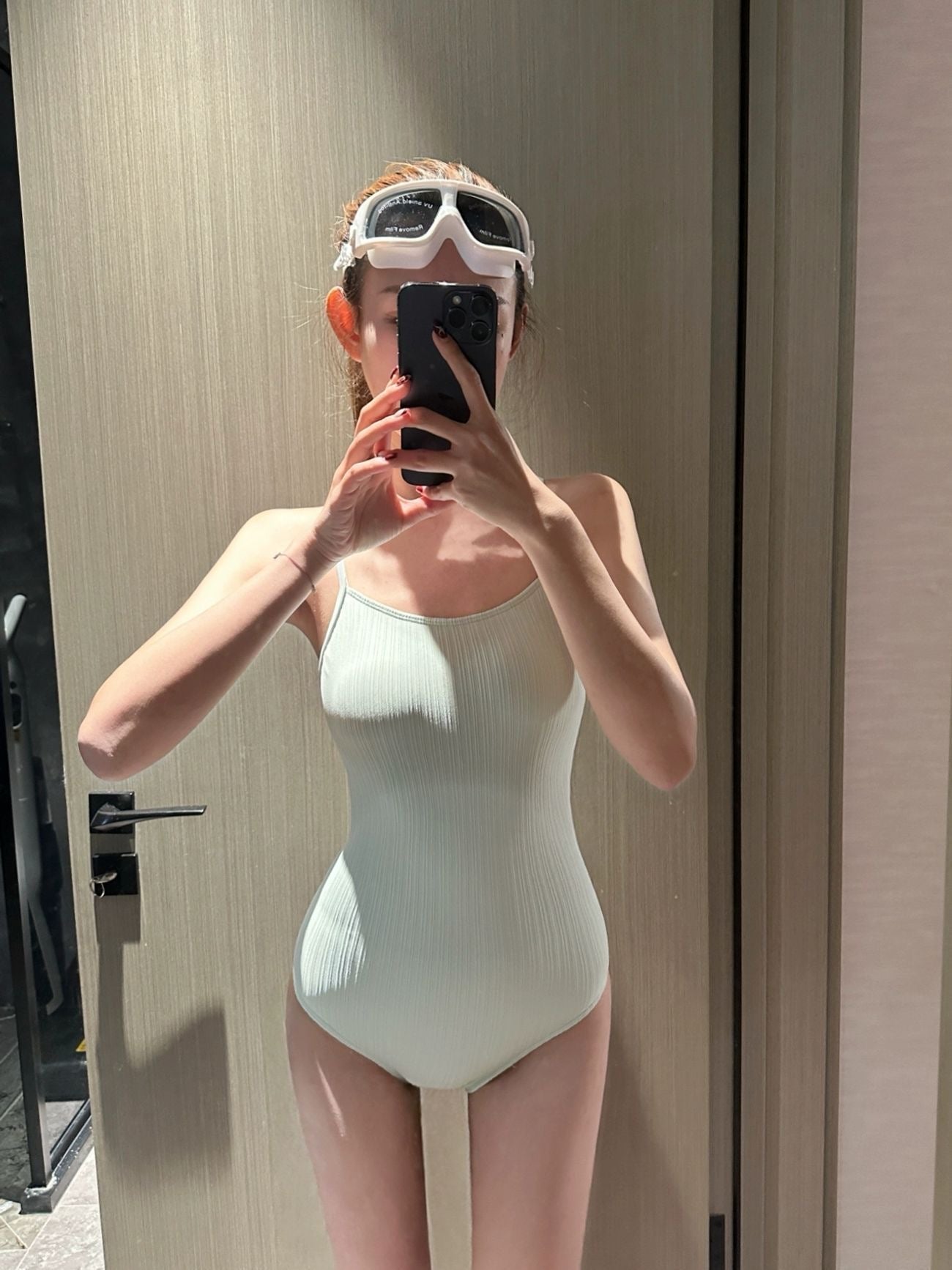 INNA Mint Lune Ribbed One-Piece Swimsuit