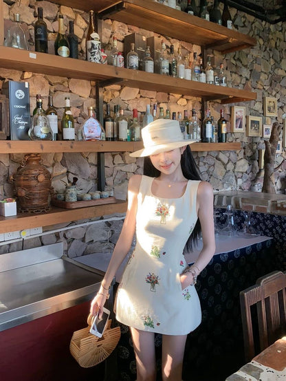 INNA Fleur Embroidered Mini Dress