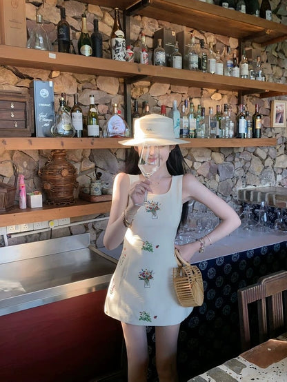 INNA Fleur Embroidered Mini Dress