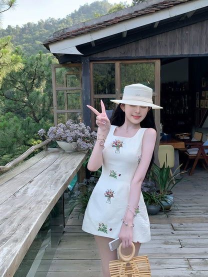 INNA Fleur Embroidered Mini Dress