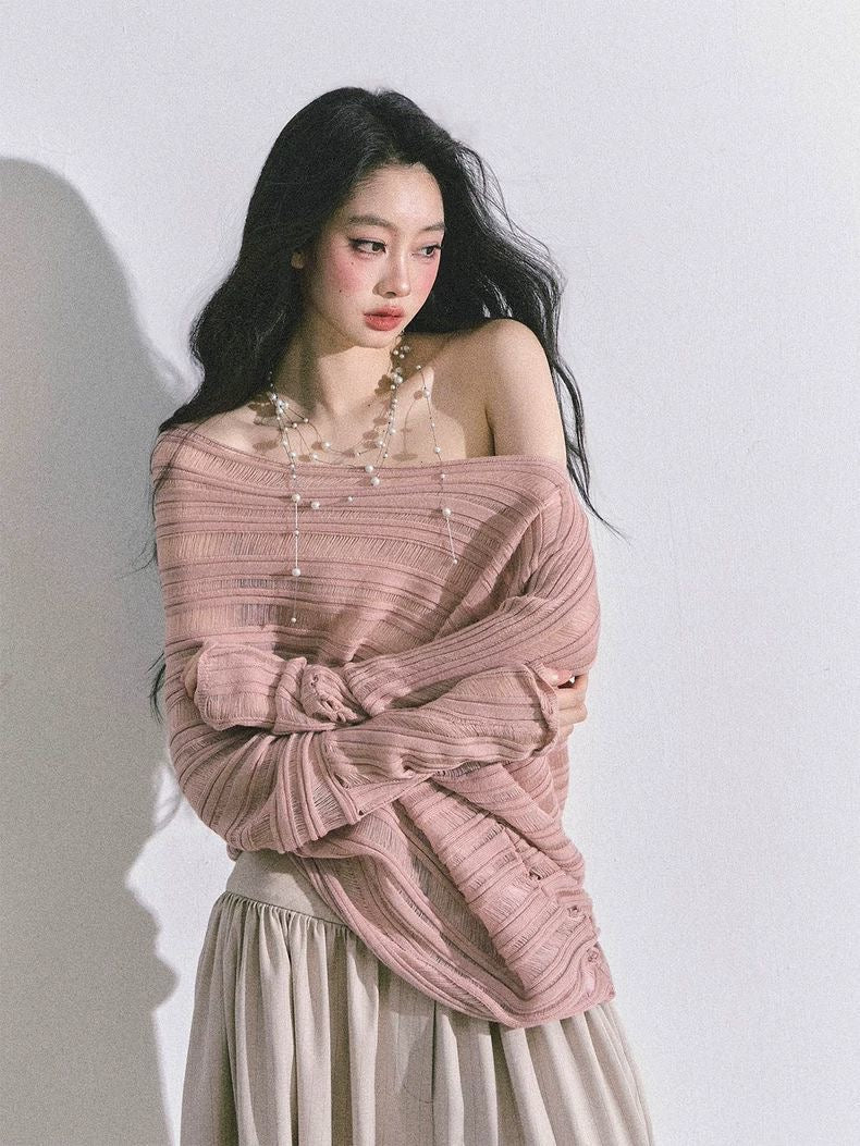 INNA Lila Off-Shoulder Knit Top