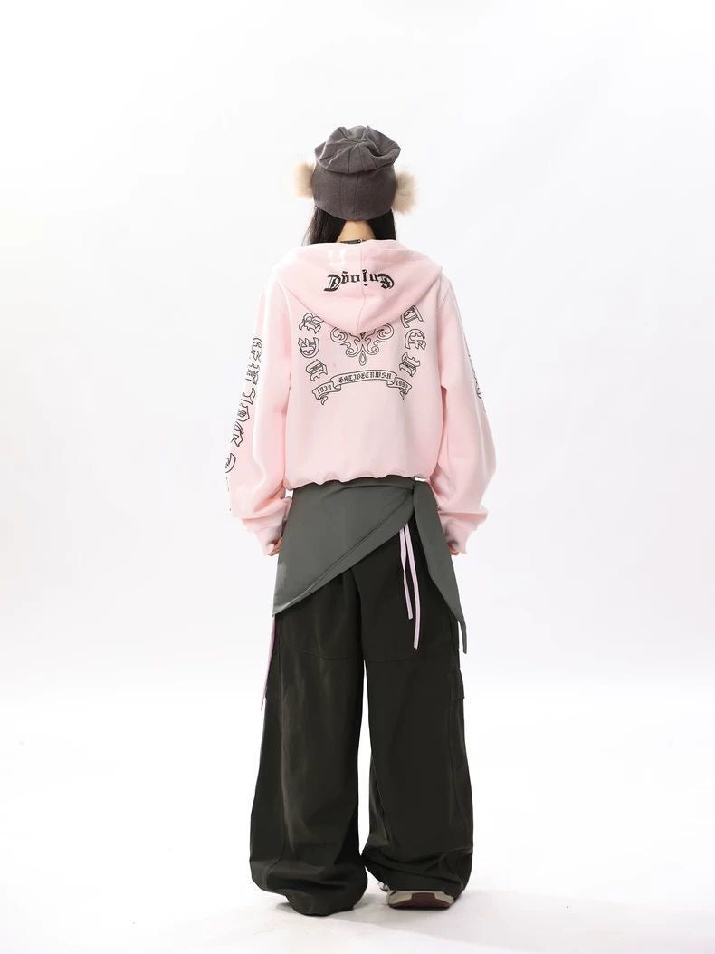 INNA Y2K Pink Star Zip Hoodie