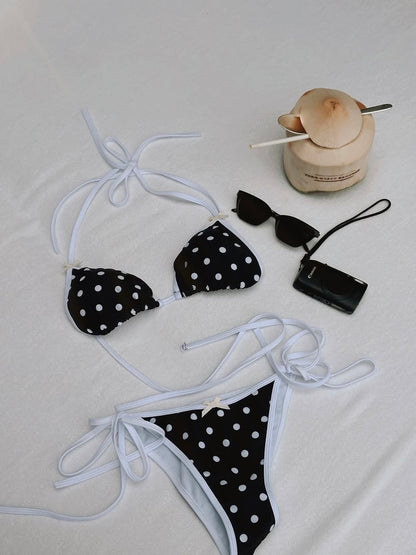 Polka Dot Tie Bikini Set