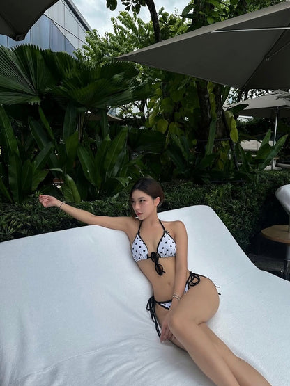 Polka Dot Tie Bikini Set