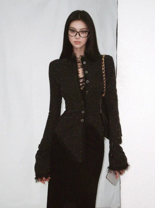 Midnight Hour Sculpted Blazer Top