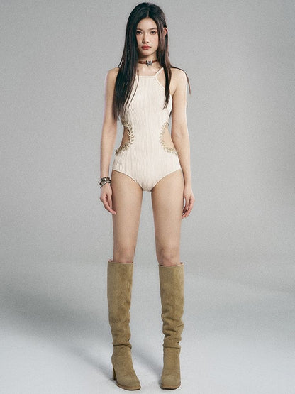 Aegean Sea Rendezvous - Hollow-Out White Swimsuit