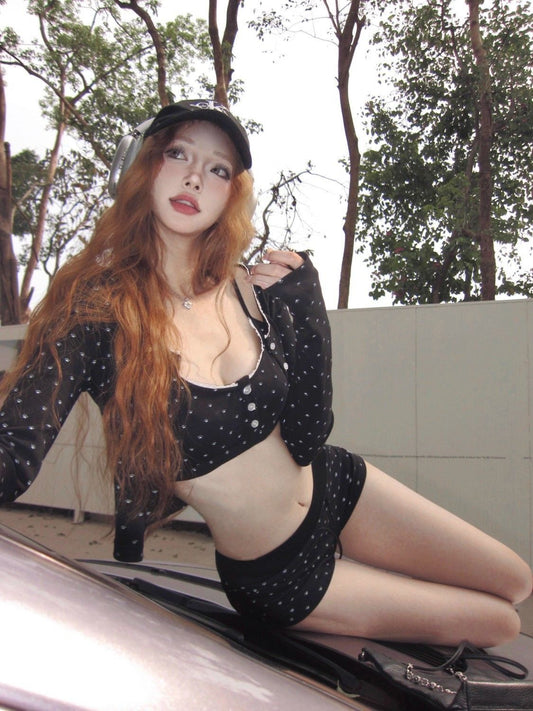 Midnight Polka-Dot Lounge Set