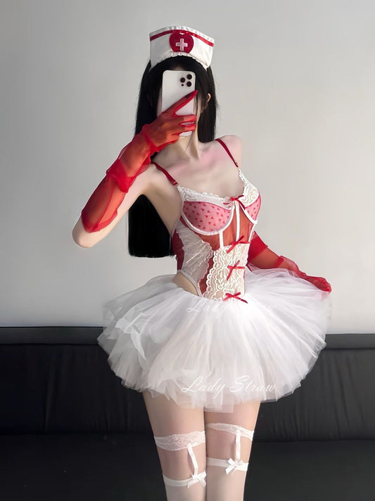 Red & White Nurse Halloween Costume