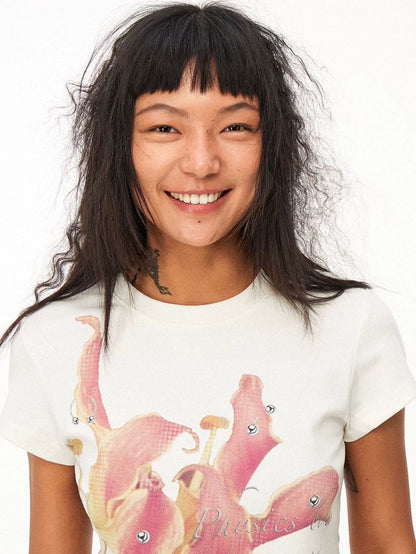Edgy Daffodil Floral Print T-Shirt