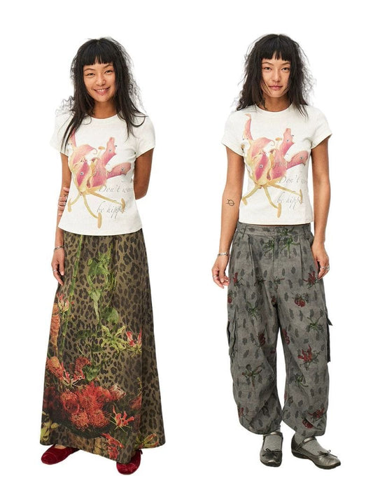 Edgy Daffodil Floral Print T-Shirt