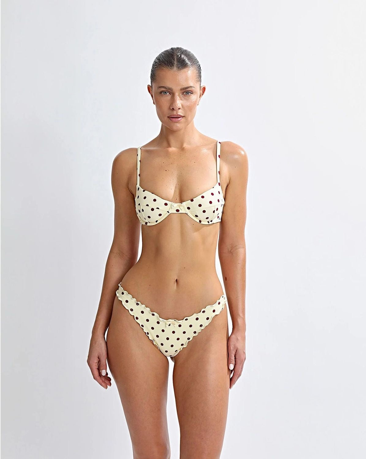 Buttercream Polka Dot Bikini Set