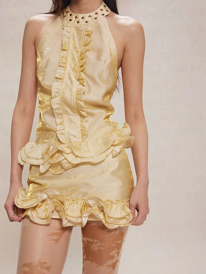 Dream of Daffodils - Golden Texture Two-piece Set