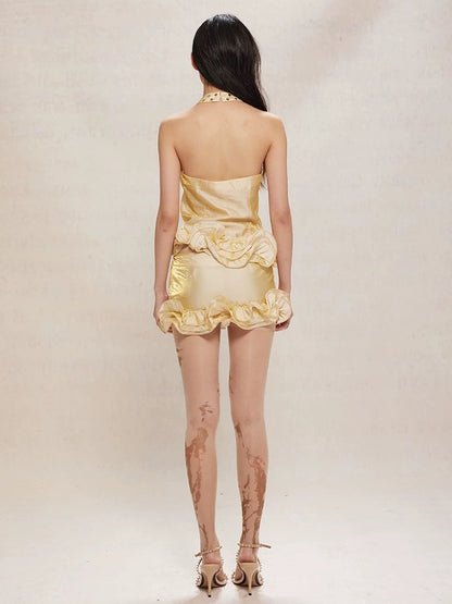 Dream of Daffodils - Golden Texture Two-piece Set