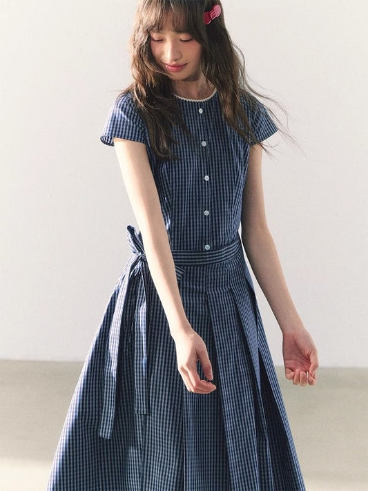 Soft Vintage Gingham Dress