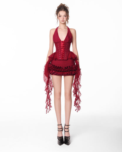 By JENNY Poise Top & Poise Skirt (Red) — By JENNY