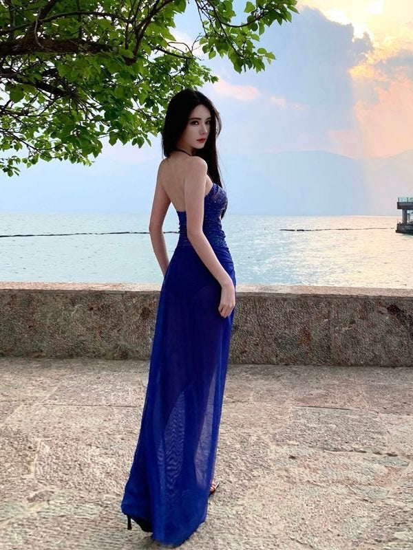 Starfish Sequin Cutout Swimdress – Ocean Blue