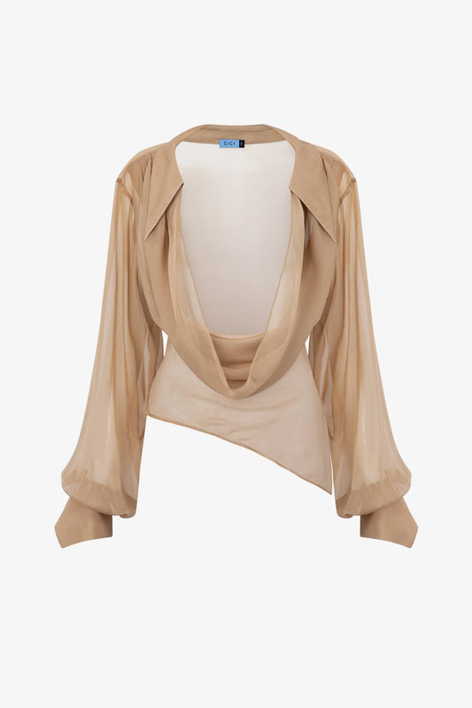 CICI Fera Chiffon Overlay Blouse