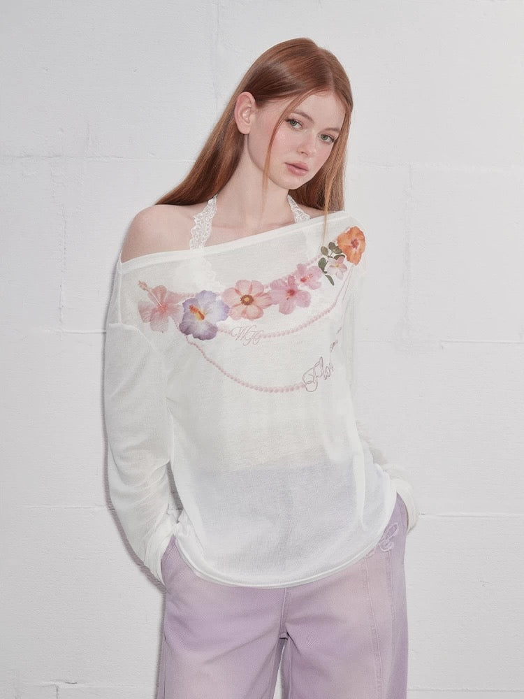 Sheer One-Shoulder Beach Cover-Up – Tropical Style