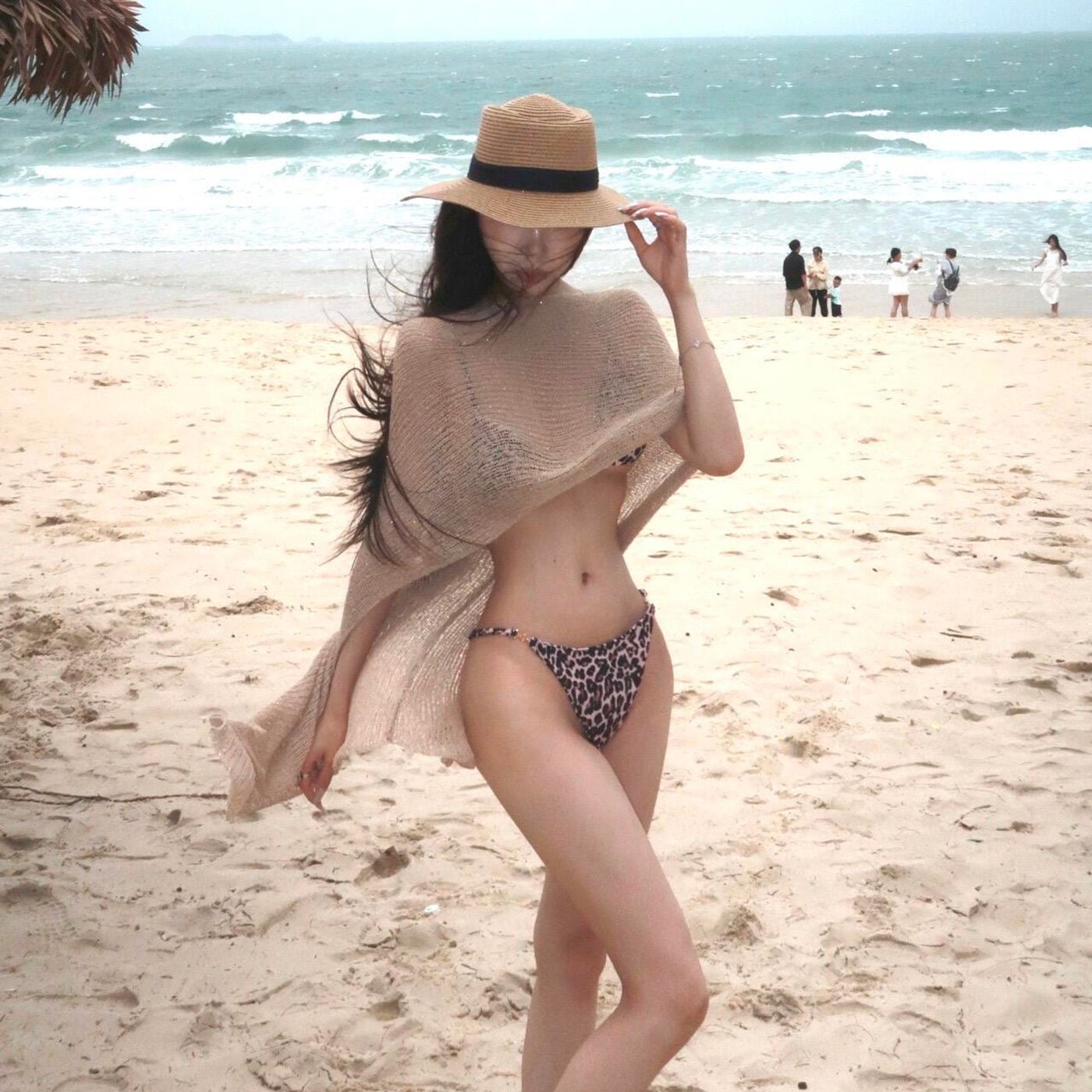 Premium Coffee Knit Sheer Bikini Cover-Up – Champagne Gold