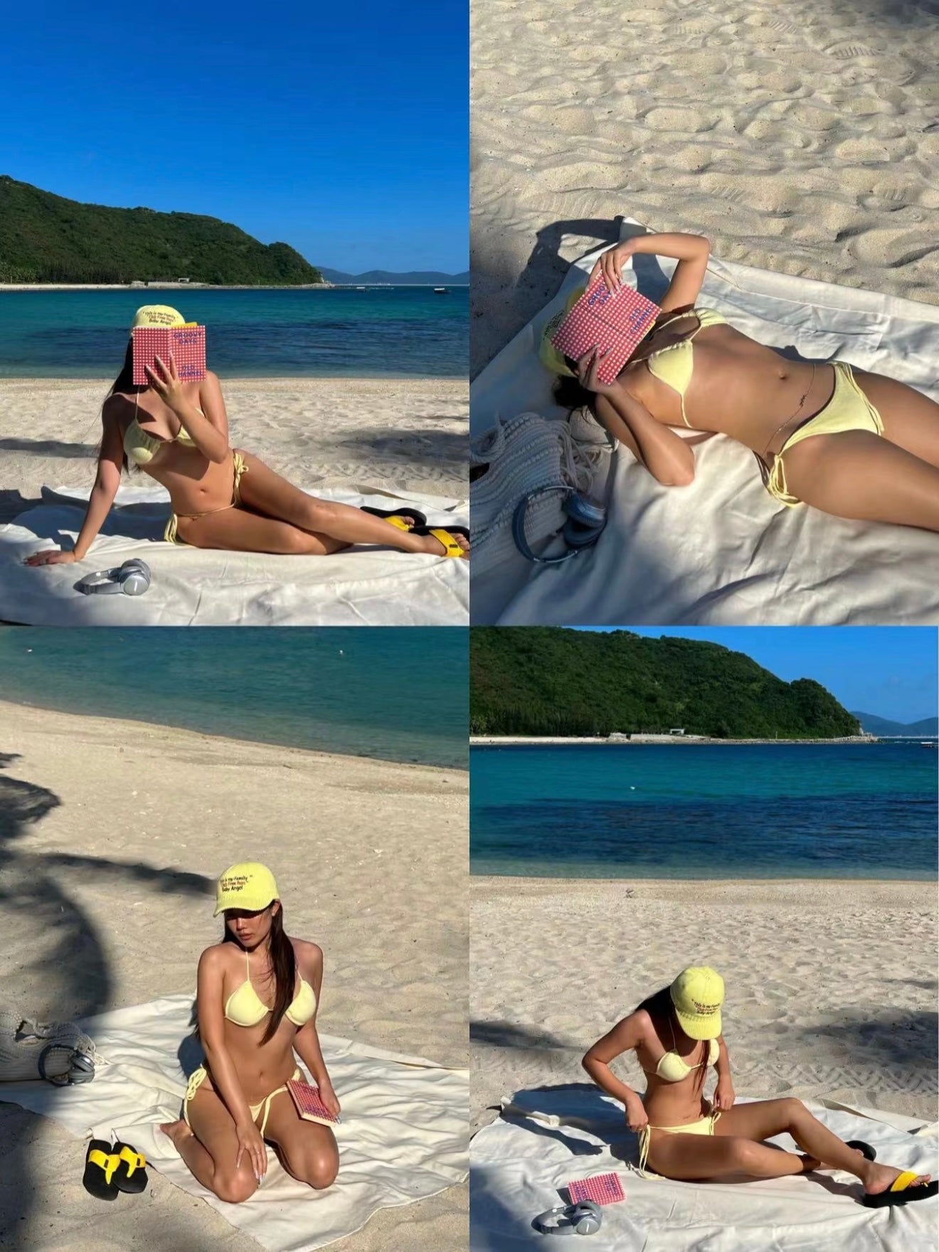 Cream White Pure Cotton Beach Towel