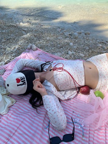 Pink Stripe Beach Towel & Throw