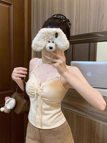 Lace Halter Thermal Padded Cami