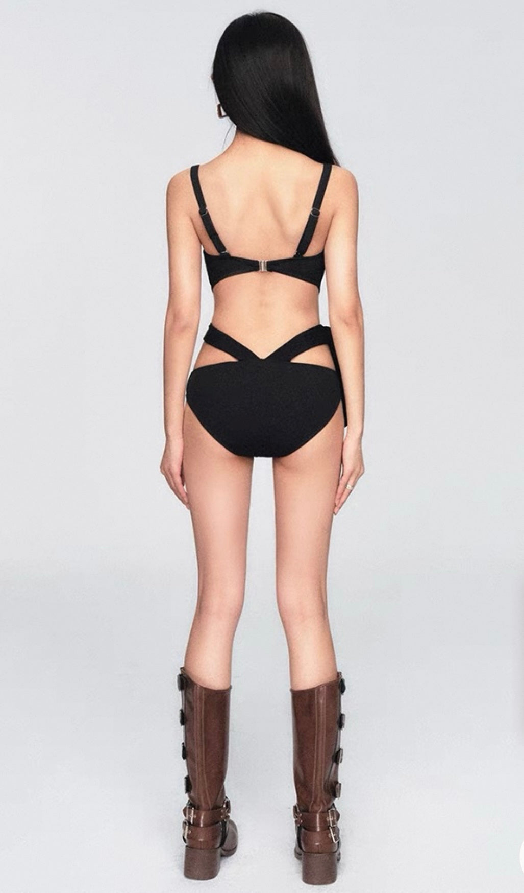 "Midnight Elegance Belted One-Piece"