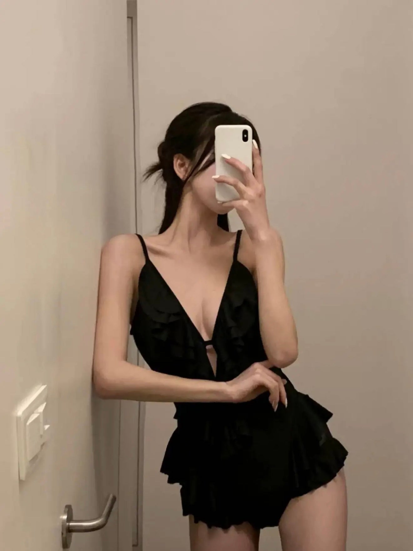 Ruffle Trim Sculpting One-Piece Swimsuit