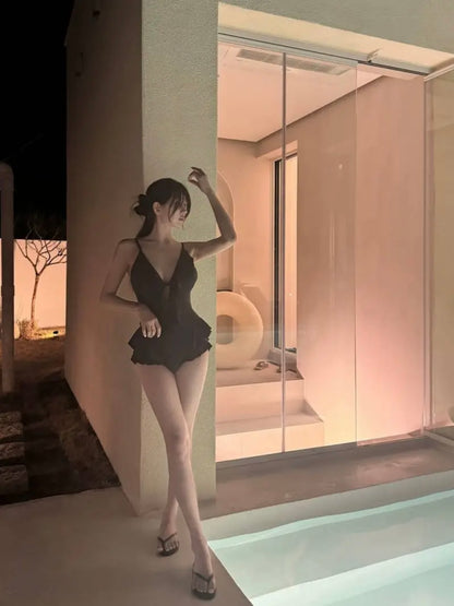 Ruffle Trim Sculpting One-Piece Swimsuit