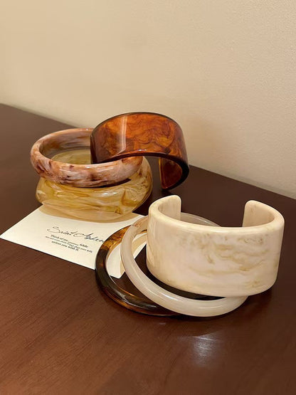 INNA Milk Tea Bubbles Acrylic Resin 6-Piece Bangle Set
