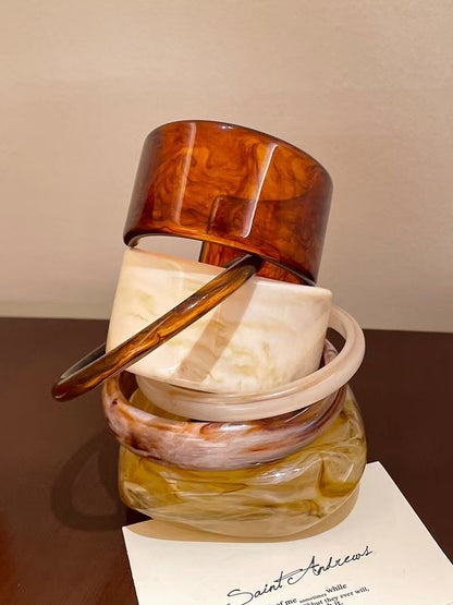 INNA Milk Tea Bubbles Acrylic Resin 6-Piece Bangle Set